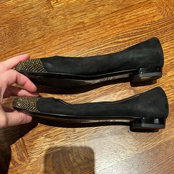 AGL ATTILIO GIUSTI LEOMBRUNI Italian Leather Flats Suede Sparkle Mobwife 36