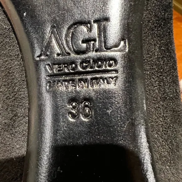 AGL ATTILIO GIUSTI LEOMBRUNI Italian Leather Flats Suede Sparkle Mobwife 36