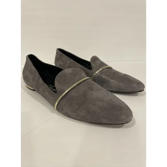 AGL Attilio Giusti Leombruni Women US 11 EU41 Gray Suede Loafers EUC RARE