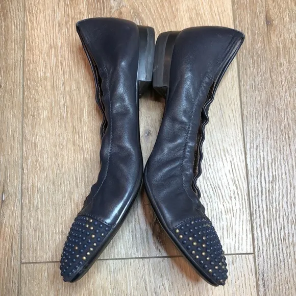 AGL Blakely Navy Studded Ballet Flats Size 38/8
