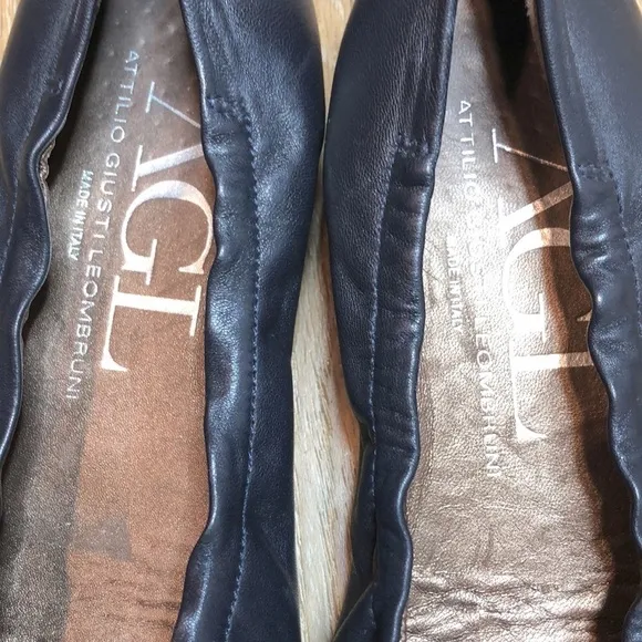 AGL Blakely Navy Studded Ballet Flats Size 38/8