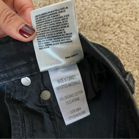 AGOLDE Premium Washed Black High Rise Waist Skinny Stretch Denim Jeans sz 23/24