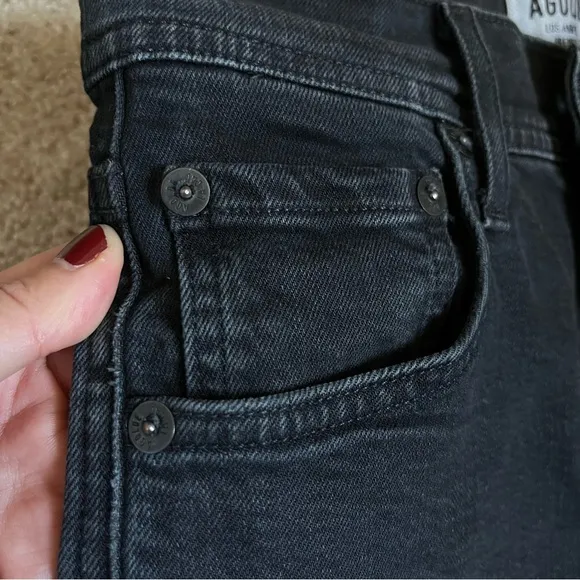 AGOLDE Premium Washed Black High Rise Waist Skinny Stretch Denim Jeans sz 23/24