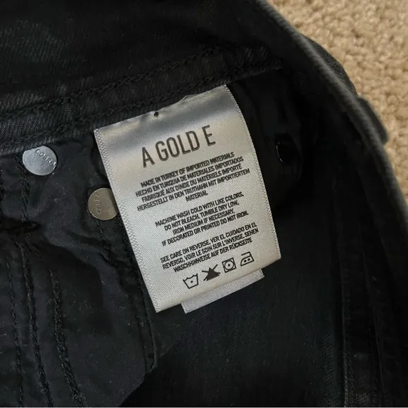 AGOLDE Premium Washed Black High Rise Waist Skinny Stretch Denim Jeans sz 23/24