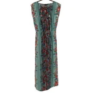 Alberto Makali Size Small Embellished Colorful Floral Maxi Dress Side Slits NWT