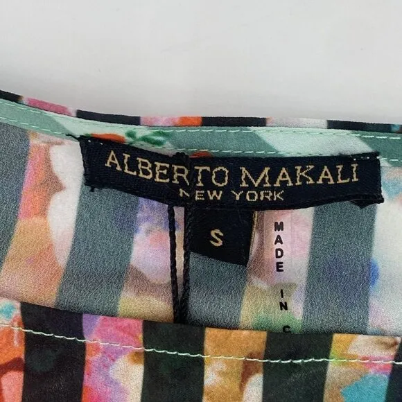 Alberto Makali Size Small Embellished Colorful Floral Maxi Dress Side Slits NWT