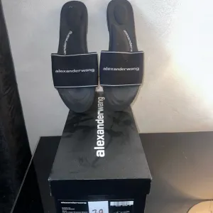 Alexander Wang Black Logo Slide Sandals