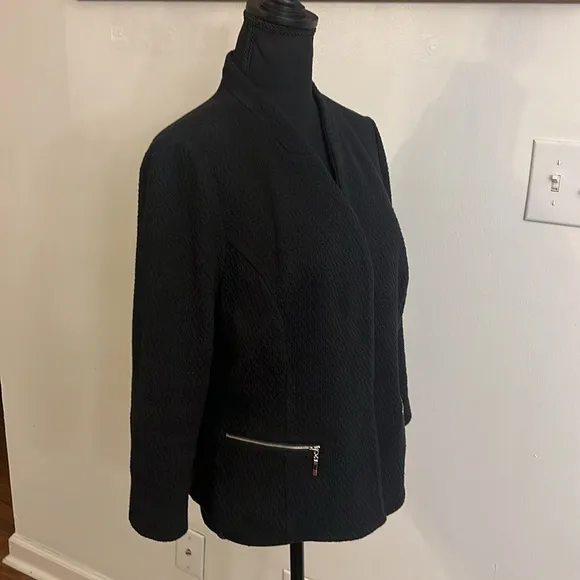 Alfani Cotton Plus Size Open Jacket/Blazer W/Zip Pockets, Sz. 14.