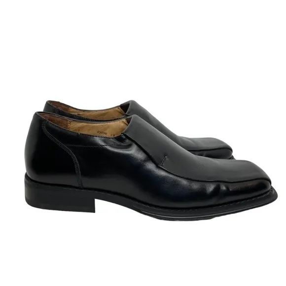 Alfani Fortune Black Leather Slip-On Dress Loafers Men’s Size 9M Bicycle Toe