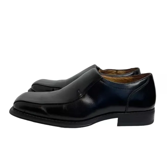 Alfani Fortune Black Leather Slip-On Dress Loafers Men’s Size 9M Bicycle Toe