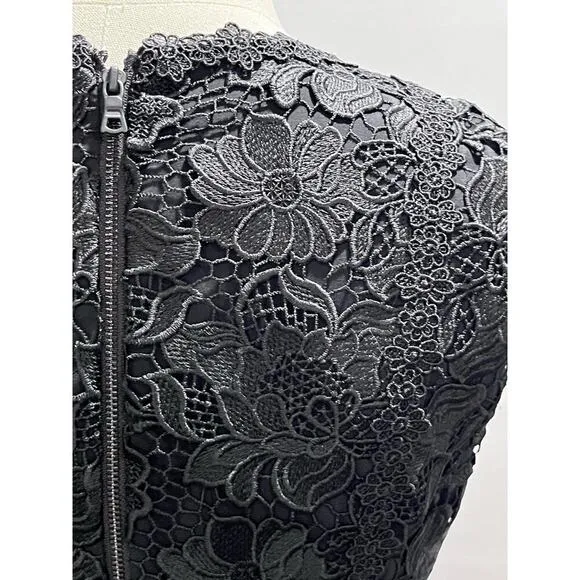 Alice and Olivia Black Cocktail Party Lennon Lace Mini Night Out Dress Sz 4