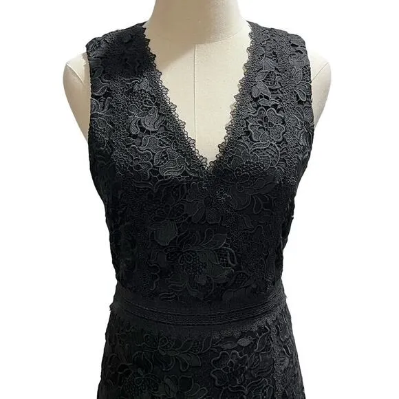 Alice and Olivia Black Cocktail Party Lennon Lace Mini Night Out Dress Sz 4