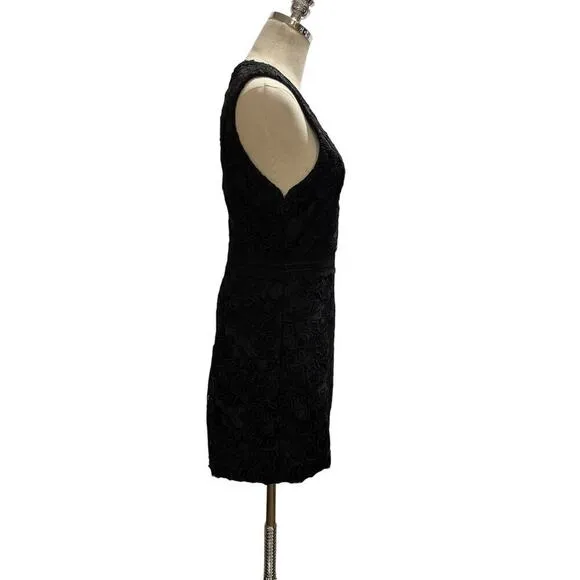 Alice and Olivia Black Cocktail Party Lennon Lace Mini Night Out Dress Sz 4