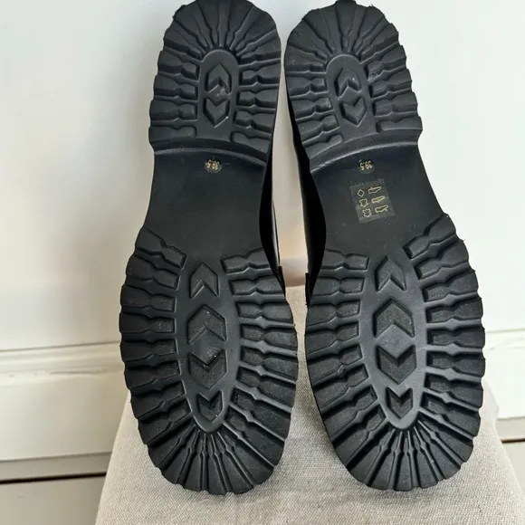 ALL BLACK womens embellished penny loafers never worn brand new size 39.5