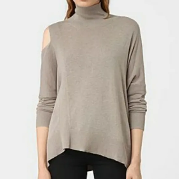 All Saints Cecily Jumper Embrace Shoulder Cut Out Turtleneck Long-Sleeve Size XS
