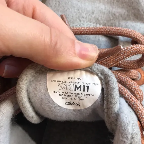 Allbirds 0919 Gray Wool Runners Sneakers Size 11