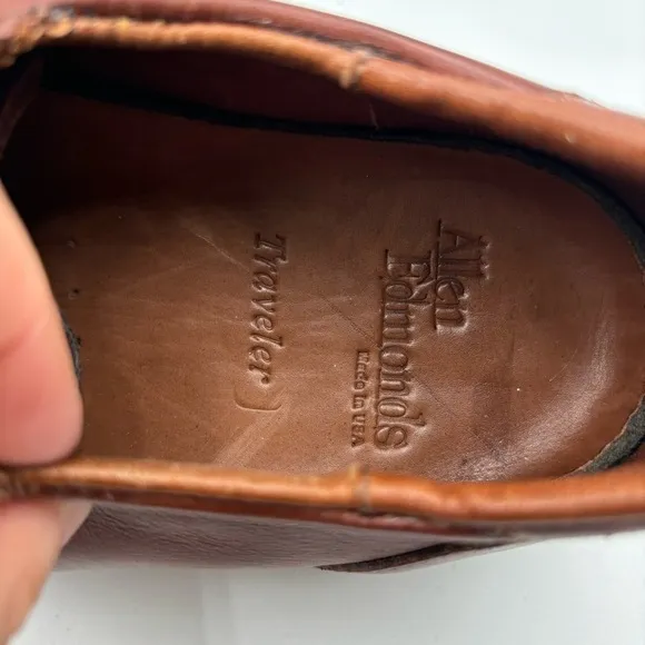 Allen Edmonds Men’s 8.5 Brown Leather Traveler Lace Up Loafers