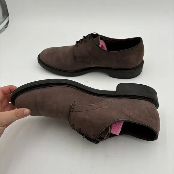 Allen Edmonds Men’s 9.5 Brown Suede Surrey Lace Up Nubuck Leather Derby Loafers
