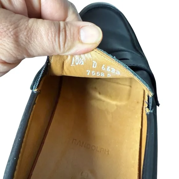 Allen Edmonds RANDOLPH Men's Slip-On Penny Loafers 10.5 D Black Dress Shoes EUC