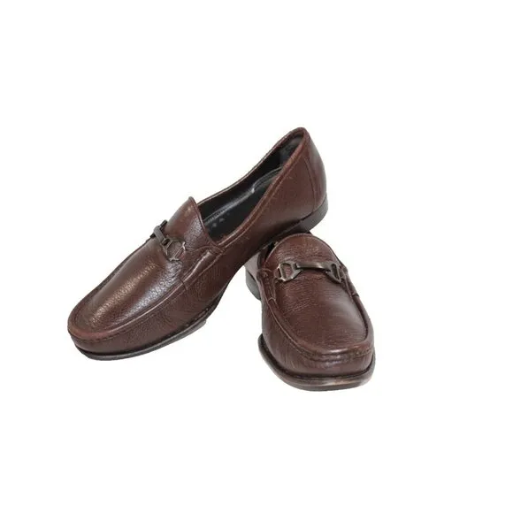 Allen Edmonds VINCI Brown Leather Moc Toe Slip On Horsebit Loafers Mens 10.5 D