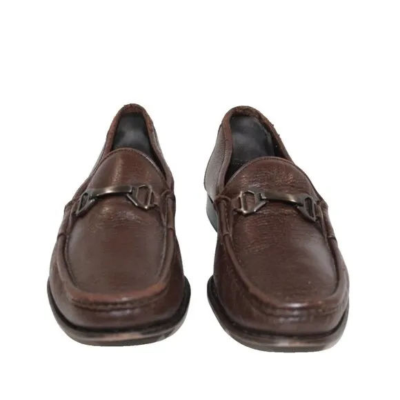 Allen Edmonds VINCI Brown Leather Moc Toe Slip On Horsebit Loafers Mens 10.5 D