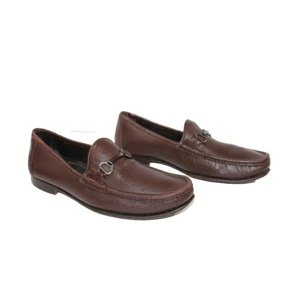 Allen Edmonds VINCI Brown Leather Moc Toe Slip On Horsebit Loafers Mens 10.5 D