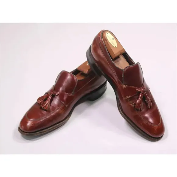 Allen Edmonds Vintage 1960's Brown Oxblood Leather 'Madrid' Tassel Loafers 9 A