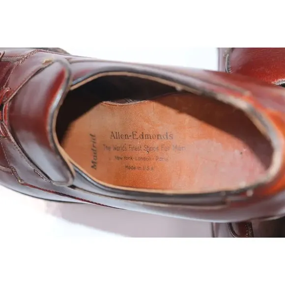 Allen Edmonds Vintage 1960's Brown Oxblood Leather 'Madrid' Tassel Loafers 9 A