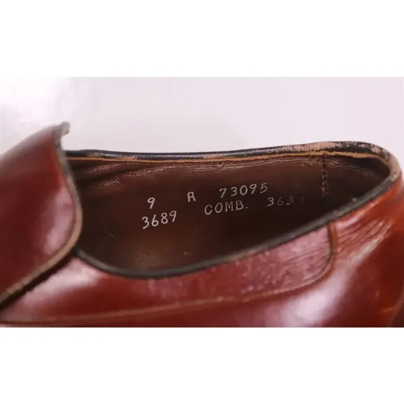 Allen Edmonds Vintage 1960's Brown Oxblood Leather 'Madrid' Tassel Loafers 9 A