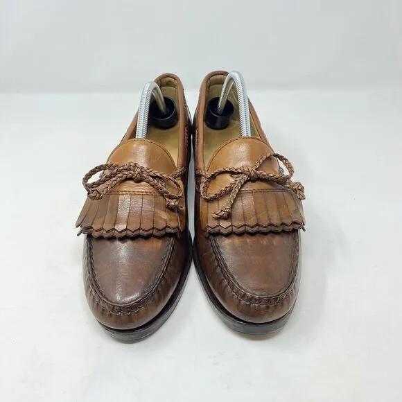 Allen Edmonds Woodstock Men’s Sz 10.5 A Brown Leather Kiltie Loafers Dress Shoes