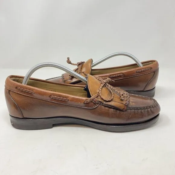 Allen Edmonds Woodstock Men’s Sz 10.5 A Brown Leather Kiltie Loafers Dress Shoes