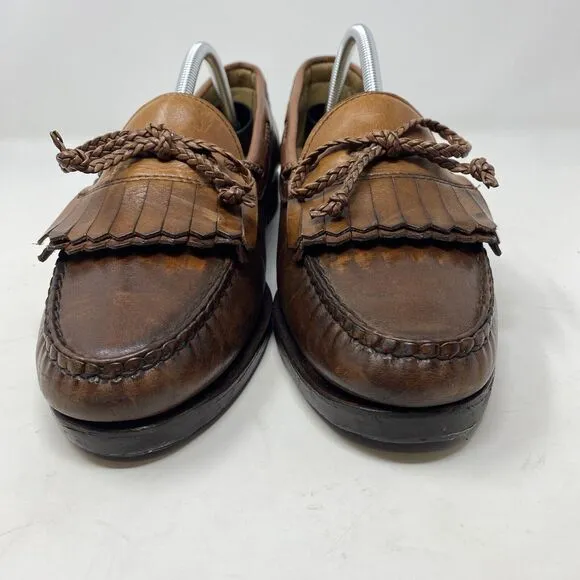 Allen Edmonds Woodstock Men’s Sz 10.5 A Brown Leather Kiltie Loafers Dress Shoes