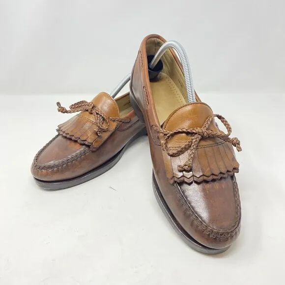 Allen Edmonds Woodstock Men’s Sz 10.5 A Brown Leather Kiltie Loafers Dress Shoes