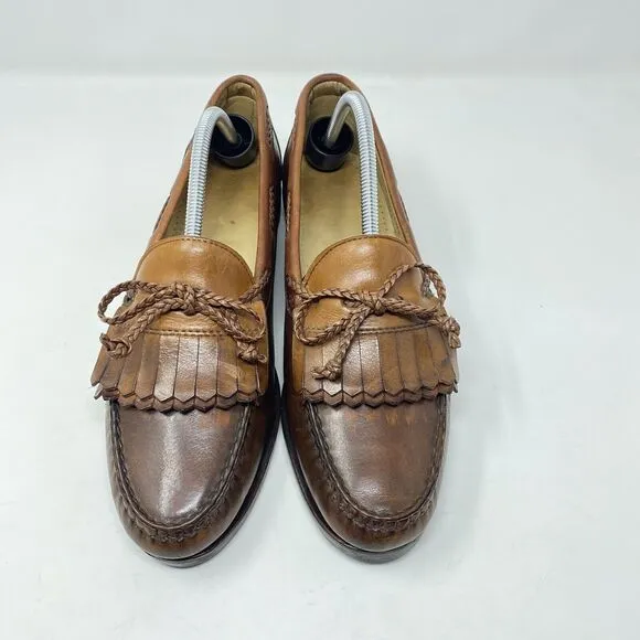 Allen Edmonds Woodstock Men’s Sz 10.5 A Brown Leather Kiltie Loafers Dress Shoes