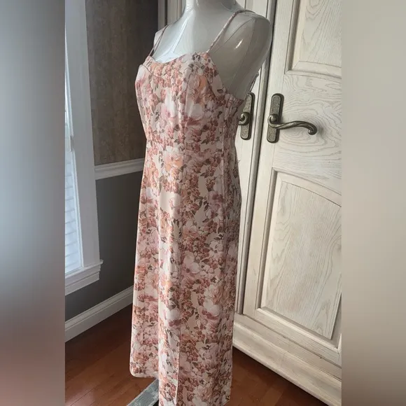 Altar’d State Nancy Floral Midi Dress Natural Small NWT