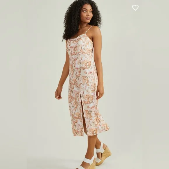 Altar’d State Nancy Floral Midi Dress Natural Small NWT