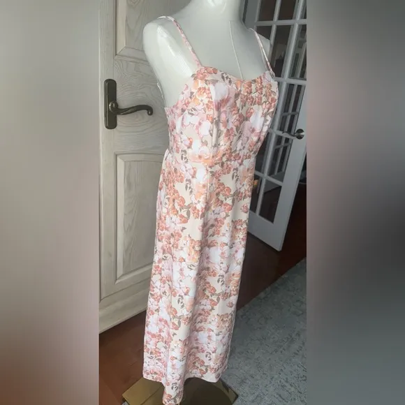 Altar’d State Nancy Floral Midi Dress Natural Small NWT