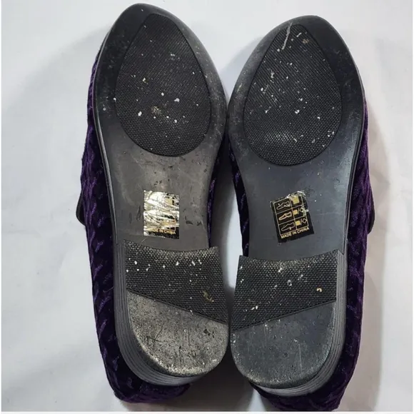 Amali Felix-049 Men’s Purple Velvet Loafers w/ Chain Detail – Size 10