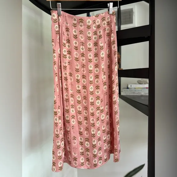 Analise Printed Midi Skirt NWOT blush combo