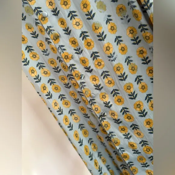 Analise Printed Midi Skirt NWOT robins egg combo