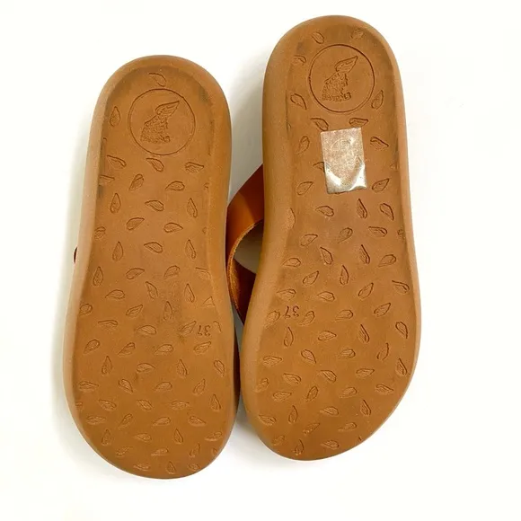 ANCIENT GREEK SANDALS CHARYS NATURAL TAN THONG FLIP FLOPS
