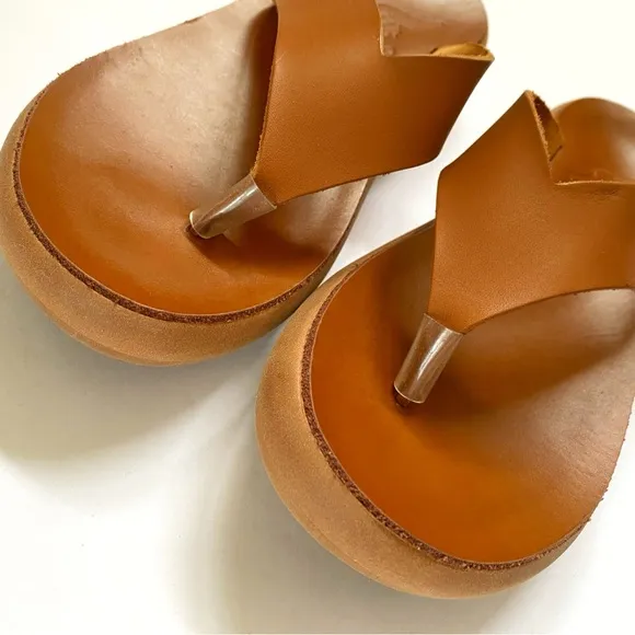 ANCIENT GREEK SANDALS CHARYS NATURAL TAN THONG FLIP FLOPS