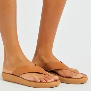 ANCIENT GREEK SANDALS CHARYS NATURAL TAN THONG FLIP FLOPS