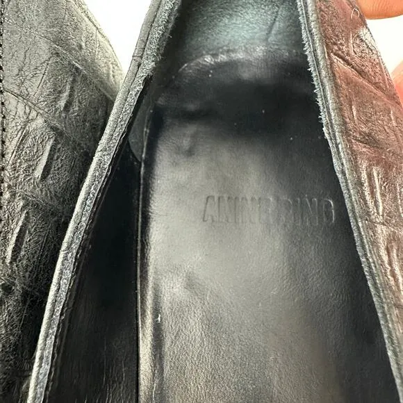 Anine Bing Lucy Leather Loafers Womens Sz 38 US 8 Pointed Toe Flats Black