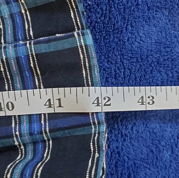 Ann Taylor Blue Plaid Midi Dress Short Sleeve VINTAGE ILGWU Sz Small