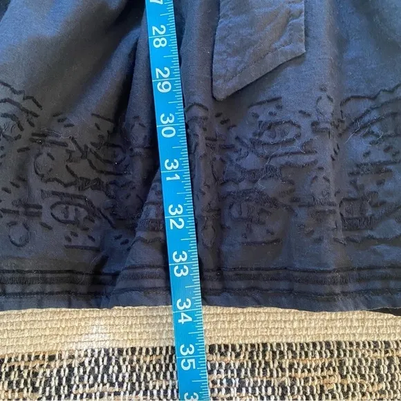 Anthropologie Blue Skye Embroidered Motif Puff Sleeve  Dress