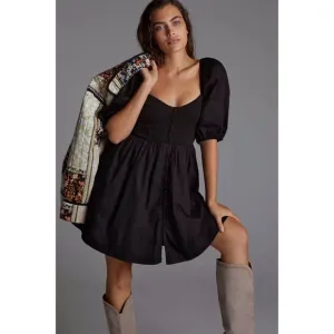 Anthropologie Maeve Black Mini Dress
