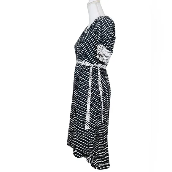 Anthropologie Maeve Breanna Polka Dot Wrap Dress Size 10