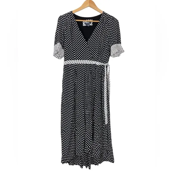 Anthropologie Maeve Breanna Polka Dot Wrap Dress Size 10