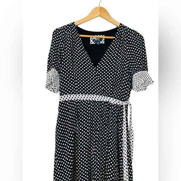 Anthropologie Maeve Breanna Polka Dot Wrap Dress Size 10